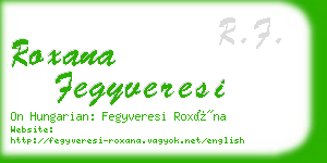 roxana fegyveresi business card